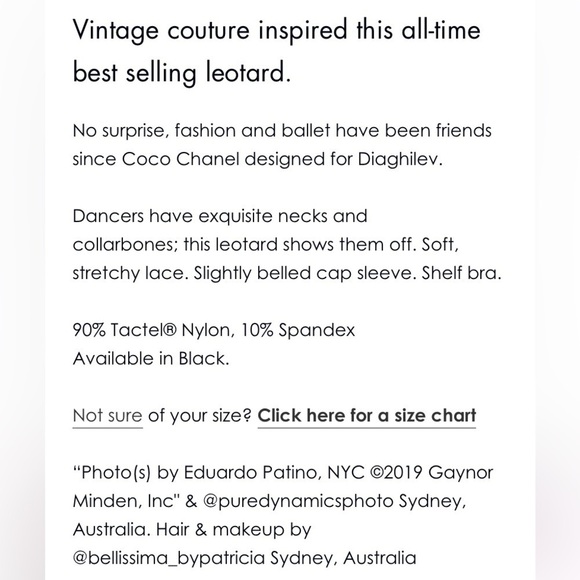 Gaynor Minden leotard, great pre-owned condition, shelf bra, no flaws, size S - Picture 10 of 10